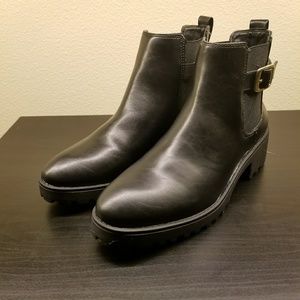 H&M Black Leather Boot - Size 8